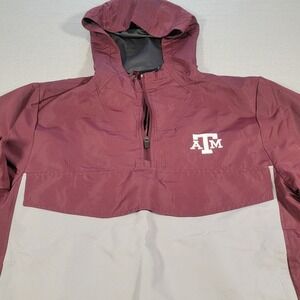 Texas A&M Aggies Windbreaker Jacket Colosseum Pullover‎ Anorak Maroon Gray Large